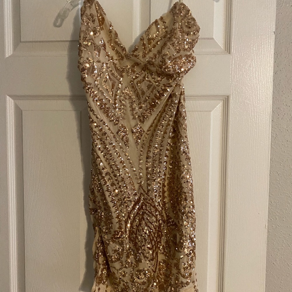 Rose Gold Sequined Dress